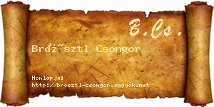 Brösztl Csongor névjegykártya